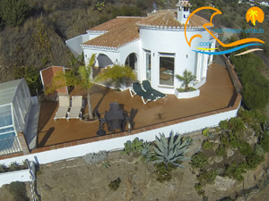 Drohnenfoto Villa Casa Almendros, Sayalonga, Ferienhaus Costa del sol