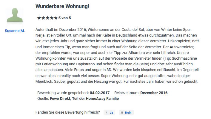 Bewertung 2017 Capuchinos 105 - Capuchinos de Capistrano