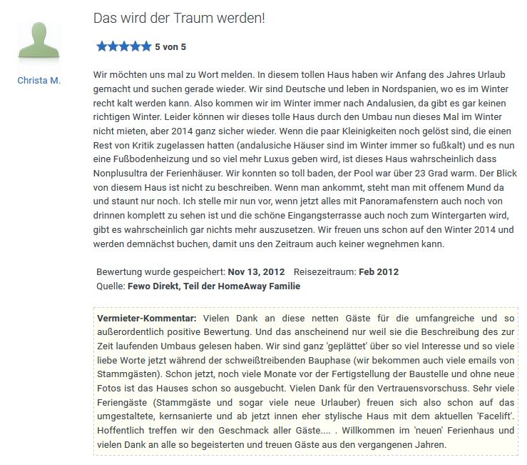 Bewertung Christa M.